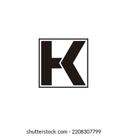 letter hk square geometric arrow simple logo vector 