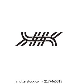 letter hk tags design geometric design logo vector