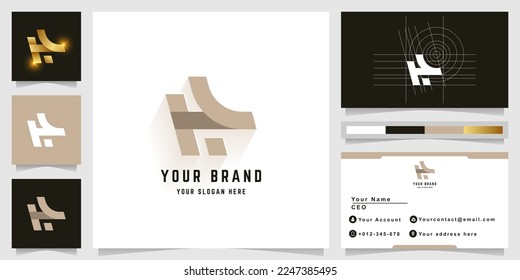 Letter HL or Hi monogram logo with business card design