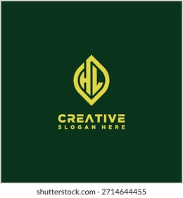 Letter HL Leaf Logo Design Vector Template