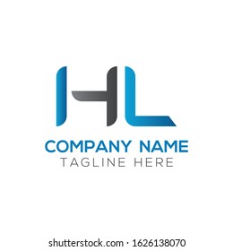 letter HL Logo Design Vector Template. Initial Linked Letter HL Vector Illustration