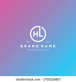 letter HL logo design vector template