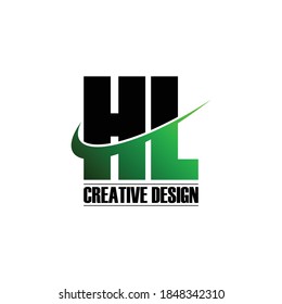 Letter HL simple logo design vector
