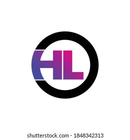 Letter HL simple logo design vector