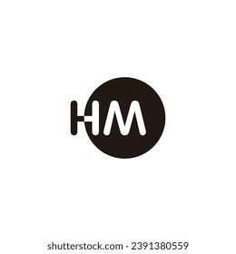 Letter HM circle geometric symbol simple logo vector