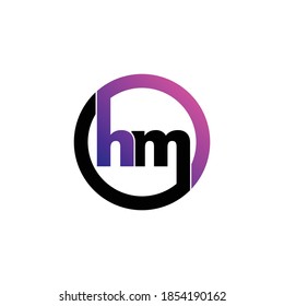 Letra HM círculo vector de diseño