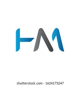 letter HM Logo Design Vector Template. Initial Linked Letter Design HM Vector Illustration