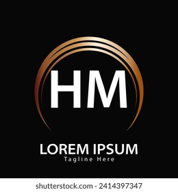 letter HM logo. HM logo design vector illustration for creative company, business, industry