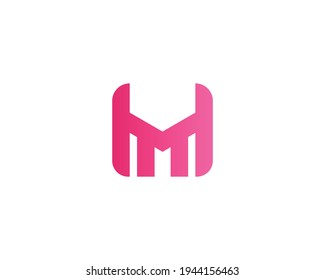 letter hm and mh logo design vector template