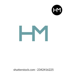 Diseño de logotipo de monograma de la letra HM
