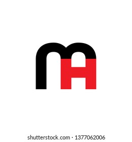 letter hm simple geometric line logo vector
