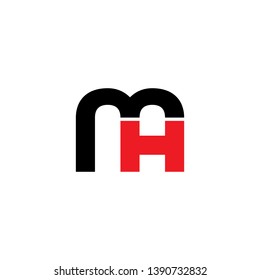 letter hm simple geometric line logo vector
