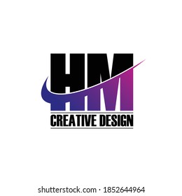 Letter HM simple logo design vector