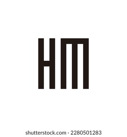 Letter HM square, rectangle geometric simple symbol logo vector
