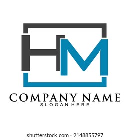 Letter HM symbol vector logo