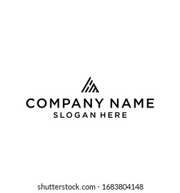 letter hm triangle logo design vector illustration template
