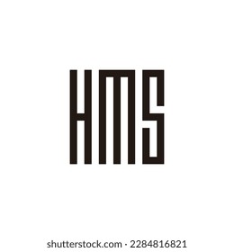 Letter HMS square geometric symbol simple logo vector