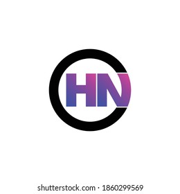 Letra HN círculo vector de diseño