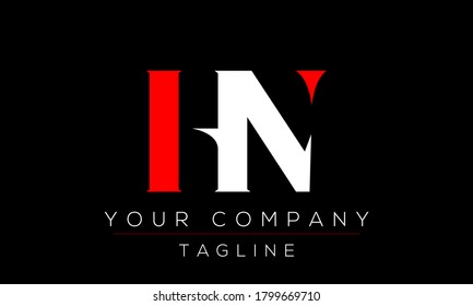 Diseño del logotipo de la letra HN, icono creativo moderno NH H N 