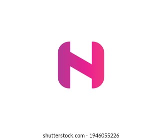 letter hn and nh logo design vector template