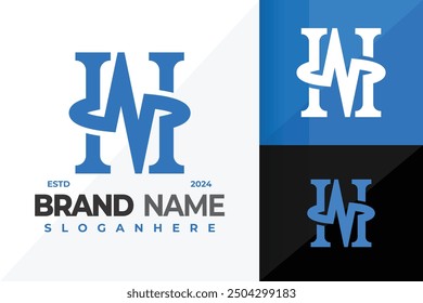 Letter HN or NH Monogram Logo design vector symbol icon illustration