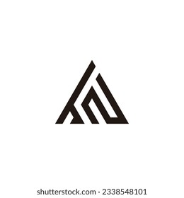 Letter hN triangle geometric symbol simple logo vector