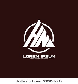 Letter HN triangle logo design vector