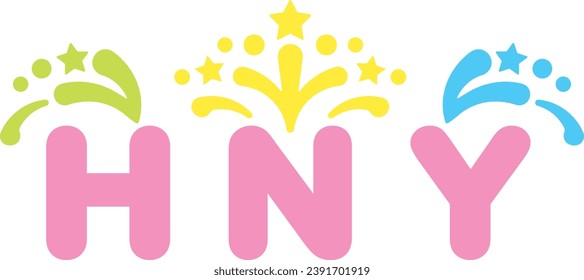 Letter H,N and Y for Happy New Year Celebration Illustration Vector