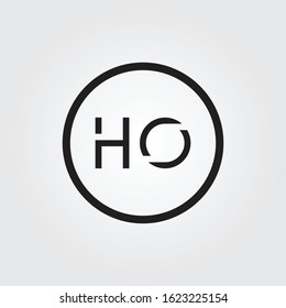 letter HO Logo Design Vector Template. Initial Linked Letter Design HO Vector Illustration