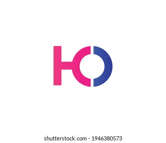 letter ho logo design vector template