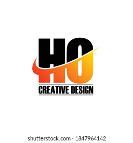 Letter HO simple logo design vector