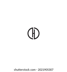 
letter h,o simple symbol logo vector