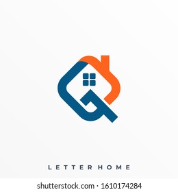 Letter Home Illustration Vector Template. Suitable for Creative Industry, Multimedia, entertainment, Educations, Shop, and any related business