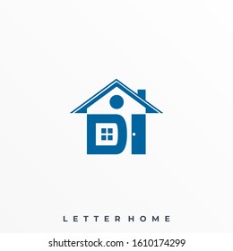 Letter Home Illustration Vector Template. Suitable for Creative Industry, Multimedia, entertainment, Educations, Shop, and any related business