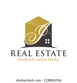 Letter I home initial logo design vector illustration