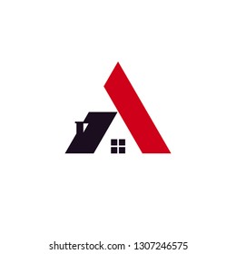 A letter with home inside abstract vector