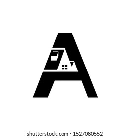 Letter A home logo design, Linear creative minimal house symbol, Universal elegant vector sign design, Premium real estate logotype, Graphic alphabet symbol for corporate business identity