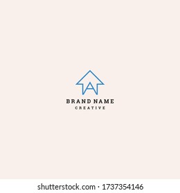 Letter A Home Logo Vector Design Template .