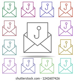 letter hook icon. Elements of data secutity in multi color style icons. Simple icon for websites, web design, mobile app, info graphics