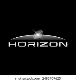 Letter horizon typography wordmark logo