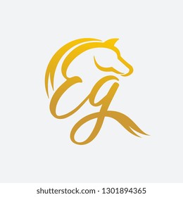 Letter EG and Horse
