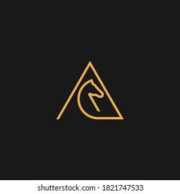 Letter A horse triangle logo design logo template