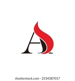 letra a quente chama elegante logotipo vetor 