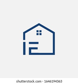 letra IF con elemento House. Plantilla de logotipo de construcción, icono de vivienda e inmobiliario. Plantilla Compleja De Logotipo Vector Simple. - vector
