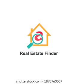 Letter a for house, home, apartment, and real estate finder search icon logo vector template design