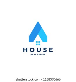 A letter house home mortgage real estate logo vector icon