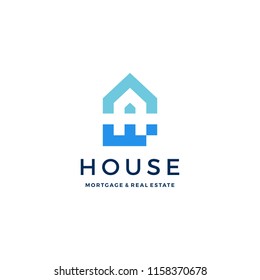 A Letter House Home Mortgage Real Estate Logo Vector Icon