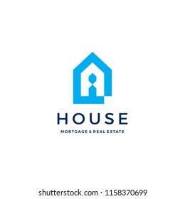 A letter house home mortgage real estate logo vector icon