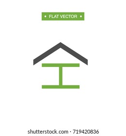 I letter house home vector logo template
