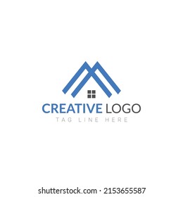 A Letter House Logo, Creative Logo, A Letter Real State Logo